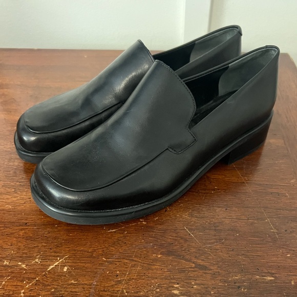 Franco Sarto Black Women's leather Loafers Y2K inspired flex comfort size 7.5 - Picture 1 of 8